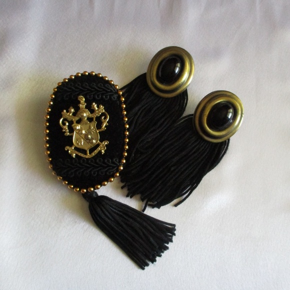 DESIGNER EARRINGS AND TASSEL BROOCH - NWT - Picture 2 of 5